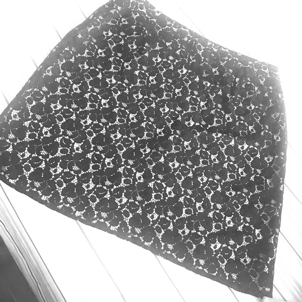 Black Lace with White underlying Skirt